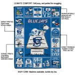 creighton bluejays snoopy love blue quilt blanket best selling