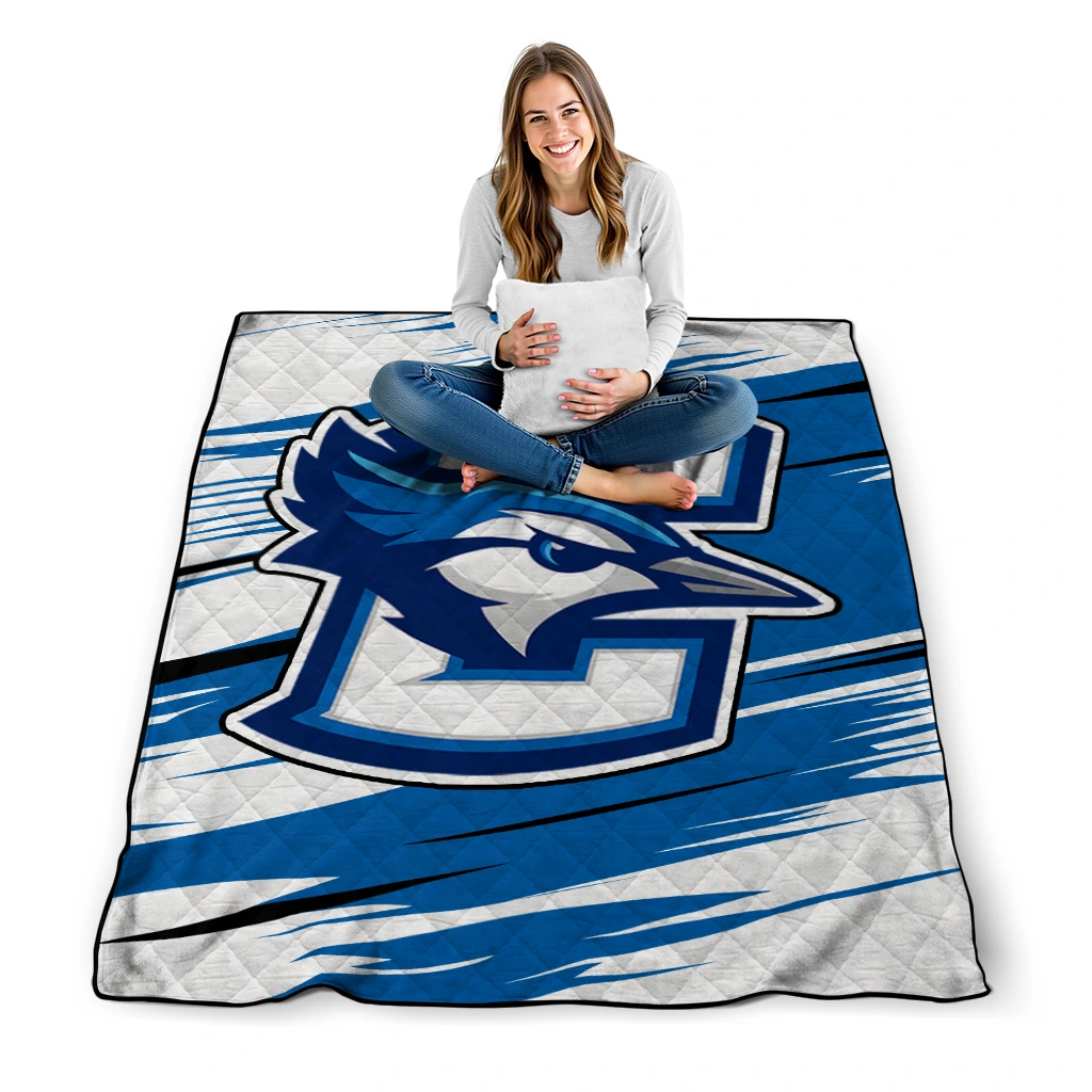 creighton bluejays wild lines blue white quilt blanket high quality creighton bluejays wild lines blue white quilt blanket high quality