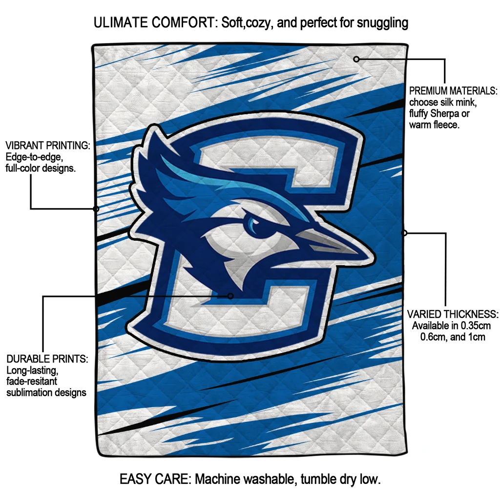 creighton bluejays wild lines blue white quilt blanket latest model creighton bluejays wild lines blue white quilt blanket latest model