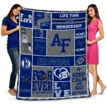 custom air force falcons helmet passion blue quilt blanket best selling