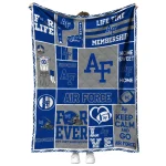 custom air force falcons helmet passion blue quilt blanket best selling