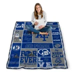 custom air force falcons helmet passion blue quilt blanket best selling