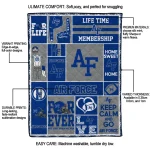 custom air force falcons helmet passion blue quilt blanket best selling