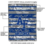 custom air force falcons layered florals blue white quilt blanket best selling