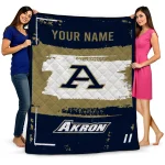 custom akron zips grunge patch blue white quilt blanket best selling