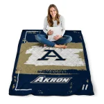 custom akron zips grunge patch blue white quilt blanket best selling