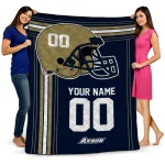 custom akron zips helmet theme blue quilt blanket best selling