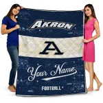 custom akron zips hibiscus burst blue white quilt blanket best selling
