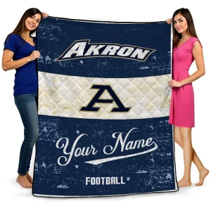 custom akron zips hibiscus burst blue white quilt blanket best selling