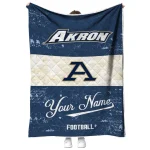 custom akron zips hibiscus burst blue white quilt blanket best selling