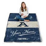 custom akron zips hibiscus burst blue white quilt blanket best selling