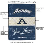 custom akron zips hibiscus burst blue white quilt blanket best selling