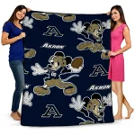 custom akron zips mickey football blue quilt blanket best selling