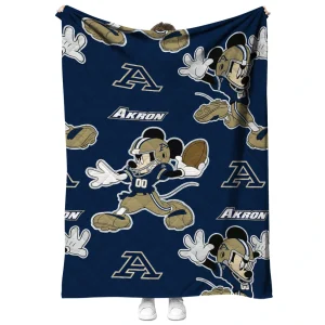 custom akron zips mickey football blue quilt blanket fashion forward