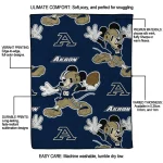 custom akron zips mickey football blue quilt blanket best selling