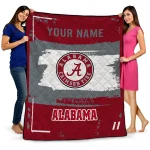 custom alabama crimson tide grunge patch crimson white quilt blanket best selling