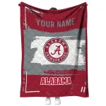 custom alabama crimson tide grunge patch crimson white quilt blanket best selling
