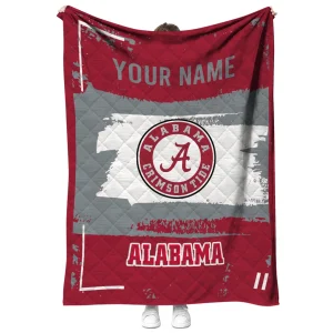 custom alabama crimson tide grunge patch crimson white quilt blanket fashion forward