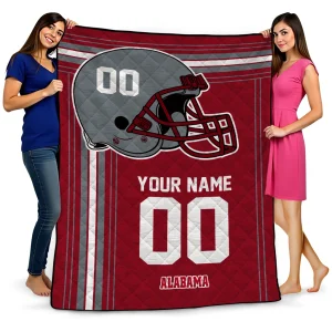 custom alabama crimson tide helmet theme crimson quilt blanket best selling