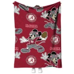 custom alabama crimson tide mickey football crimson quilt blanket best selling