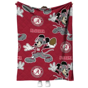 custom alabama crimson tide mickey football crimson quilt blanket fashion forward