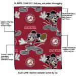 custom alabama crimson tide mickey football crimson quilt blanket best selling