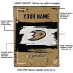 custom anaheim ducks grunge patch gold white quilt blanket best selling