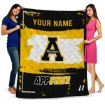 custom appalachian state mountaineers grunge patch black white quilt blanket best selling