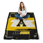 custom appalachian state mountaineers grunge patch black white quilt blanket best selling