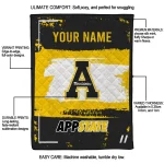 custom appalachian state mountaineers grunge patch black white quilt blanket best selling