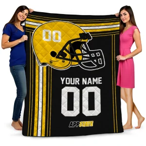 custom appalachian state mountaineers helmet theme black quilt blanket best selling