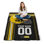 custom appalachian state mountaineers helmet theme black quilt blanket best selling