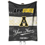 custom appalachian state mountaineers hibiscus burst black white quilt blanket best selling