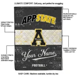 custom appalachian state mountaineers hibiscus burst black white quilt blanket best selling