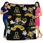 custom appalachian state mountaineers mickey football black quilt blanket best selling