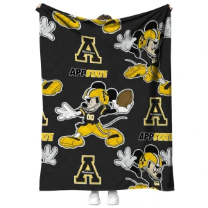 custom appalachian state mountaineers mickey football black quilt blanket fashion forward