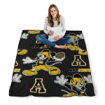 custom appalachian state mountaineers mickey football black quilt blanket best selling