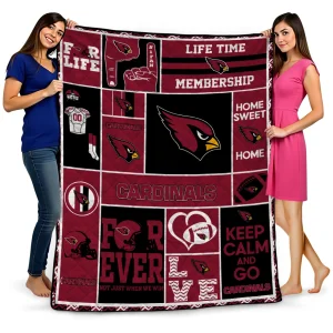 custom arizona cardinals helmet passion red quilt blanket best selling