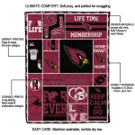 custom arizona cardinals helmet passion red quilt blanket best selling