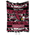 custom arizona cardinals layered florals red white quilt blanket best selling