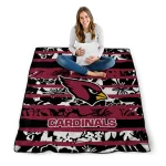 custom arizona cardinals layered florals red white quilt blanket best selling