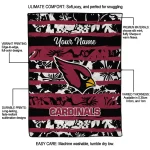 custom arizona cardinals layered florals red white quilt blanket best selling