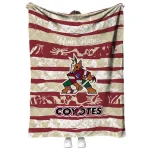 custom arizona coyotes layered florals red white quilt blanket best selling