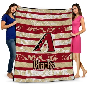 custom arizona diamondbacks layered florals red white quilt blanket best selling