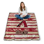 custom arizona diamondbacks layered florals red white quilt blanket best selling