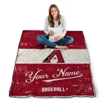custom arizona diamondbacks snoopy victory red white quilt blanket best selling