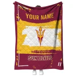 custom arizona state sun devils grunge patch maroon white quilt blanket best selling