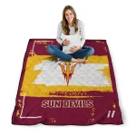 custom arizona state sun devils grunge patch maroon white quilt blanket best selling