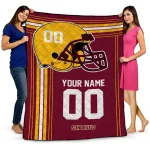 custom arizona state sun devils helmet theme maroon quilt blanket best selling