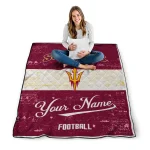 custom arizona state sun devils hibiscus burst maroon white quilt blanket best selling